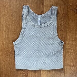 Nikibiki Washed Pale Gray Stretchy Ribbed Cropped Tank Top OS fits like S/M